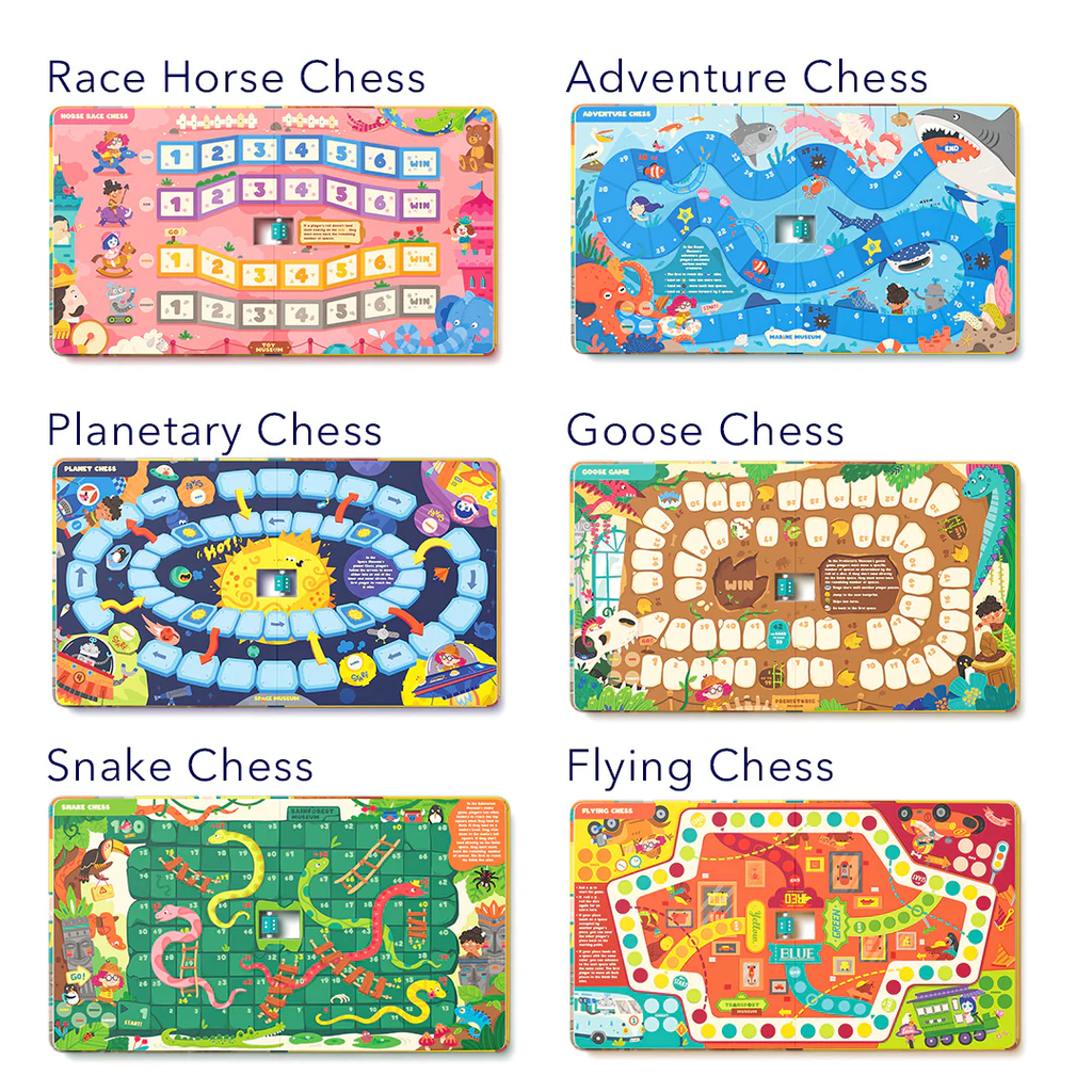6-in-1 Portable Board Game Book: Museum Adventures