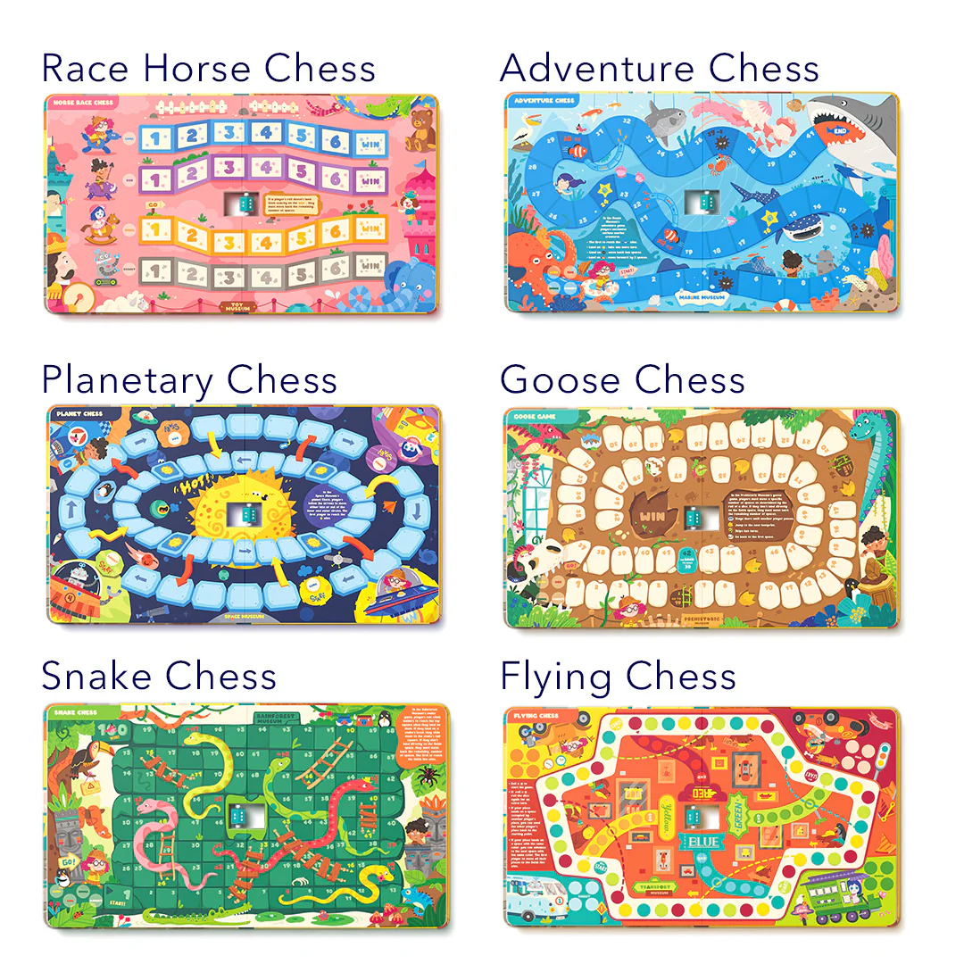 6-in-1 Portable Board Game Book: Museum Adventures