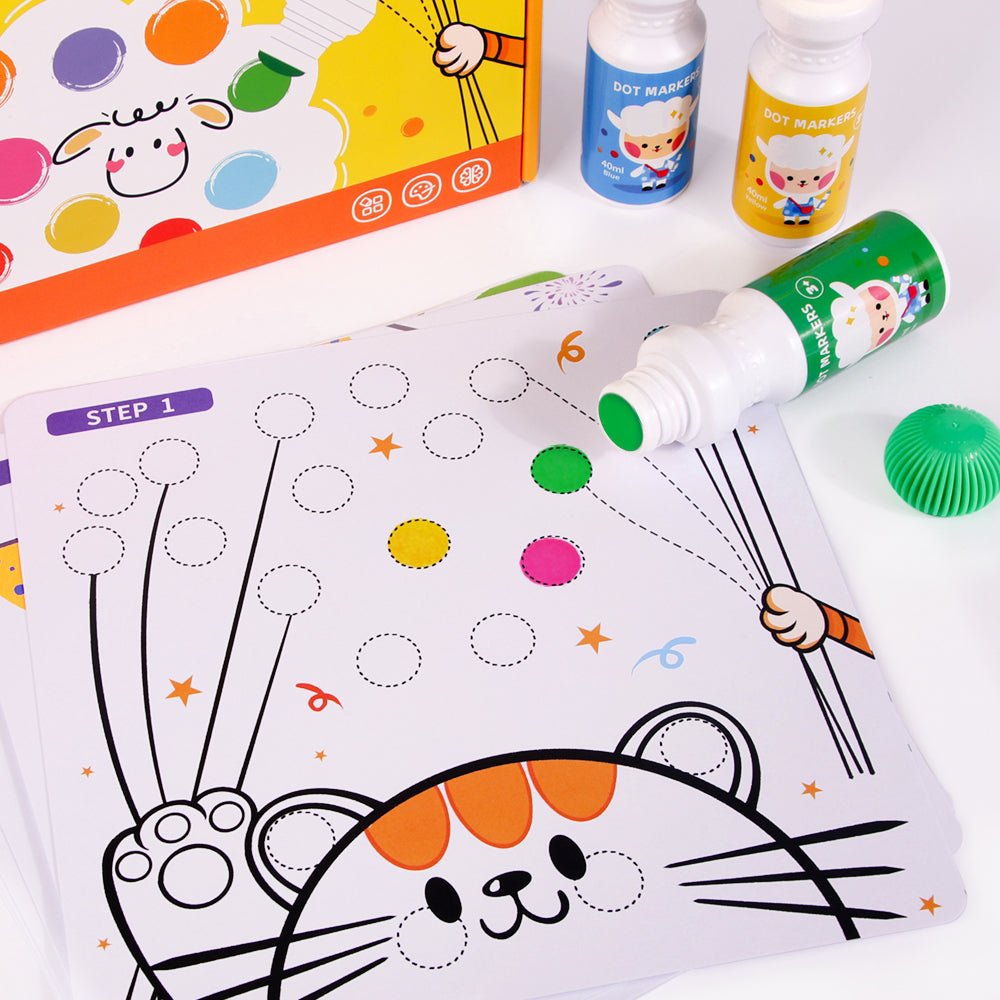 Superdots Dot Markers for Kids — Set of 6 Colors with Activity Booklet