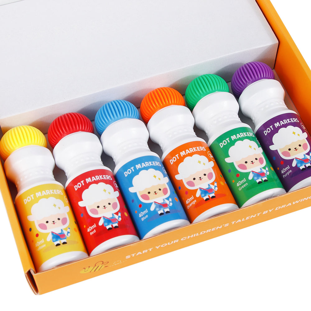 Superdots Dot Markers for Kids — Set of 6 Colors with Activity Booklet