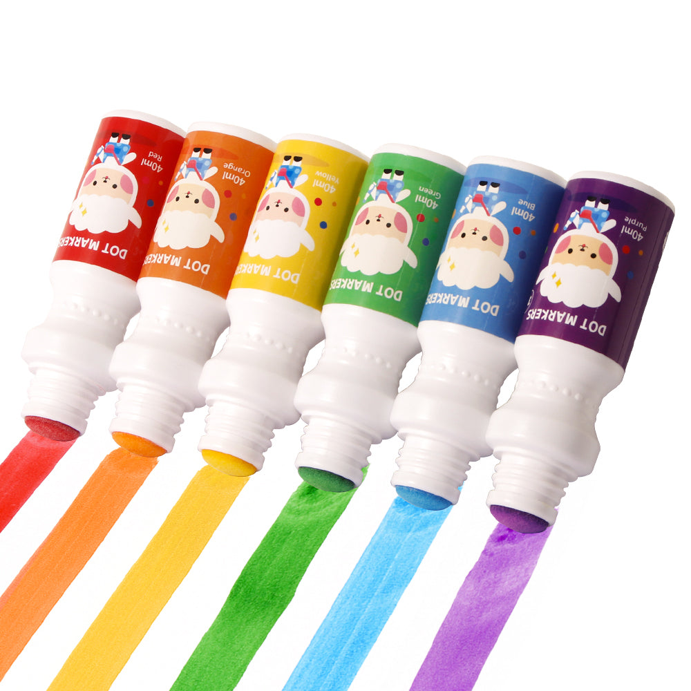 Superdots Dot Markers for Kids — Set of 6 Colors with Activity Booklet