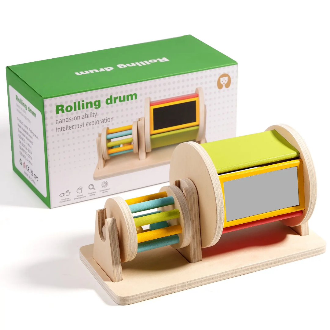 Wooden Baby Rolling Drum - Sensory Toy