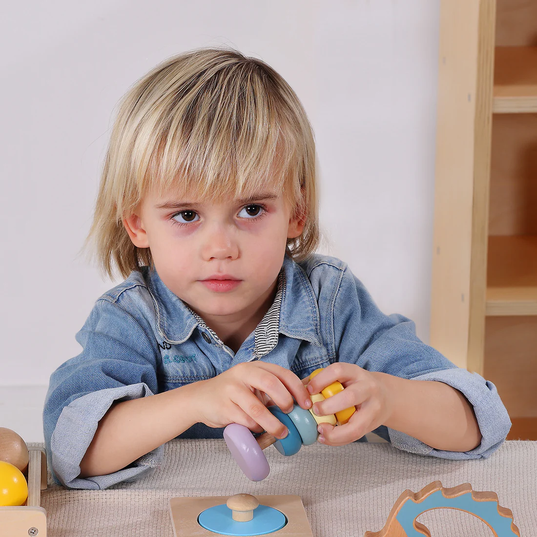 Wooden Baby Rattle - First Sensory Toy