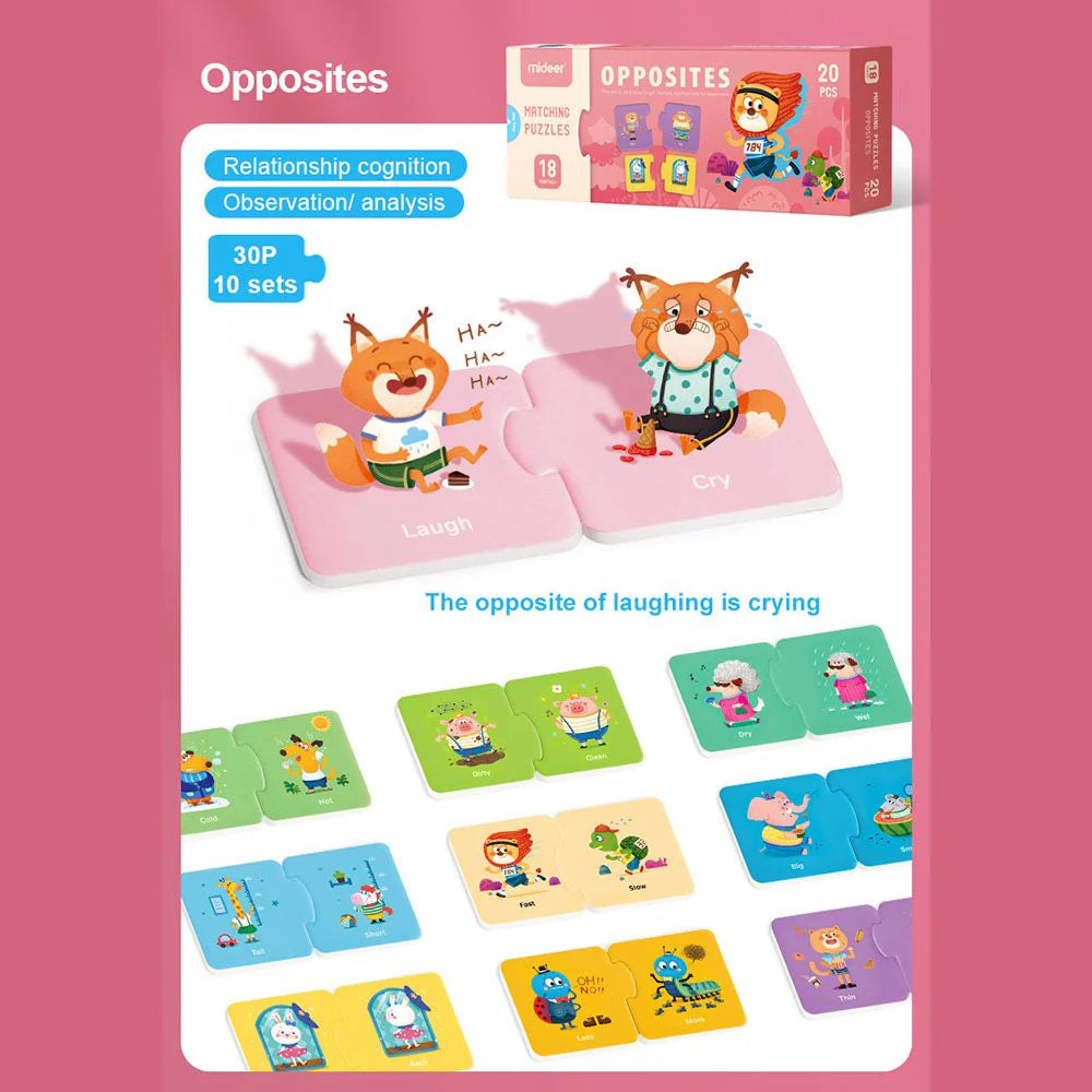 High-quality wooden puzzle pieces with clear illustrations for language development
