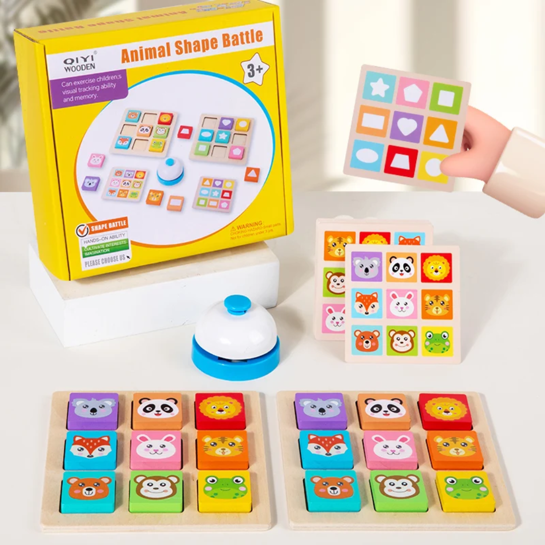 Colorful geometric shape blocks for sorting and matching activities – One Two Play