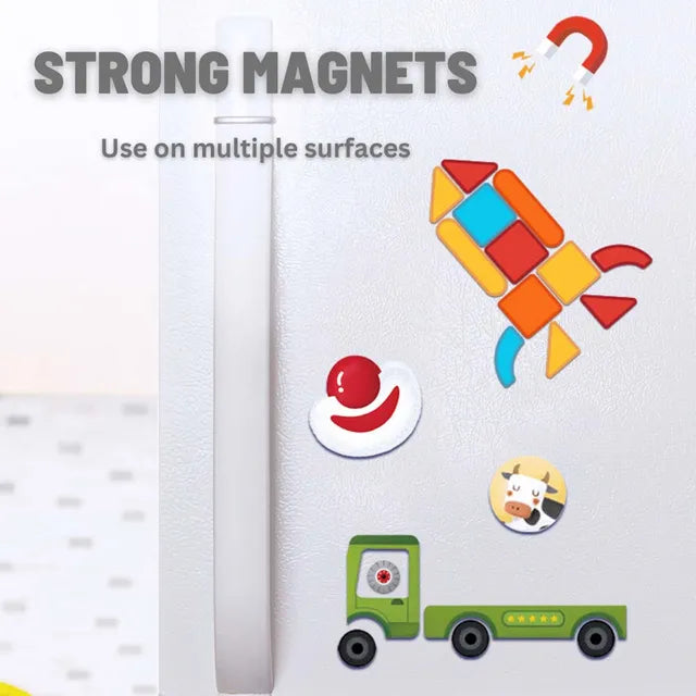 Standing magnetic doll board for easy styling and outfit changes – Fine motor skills toy