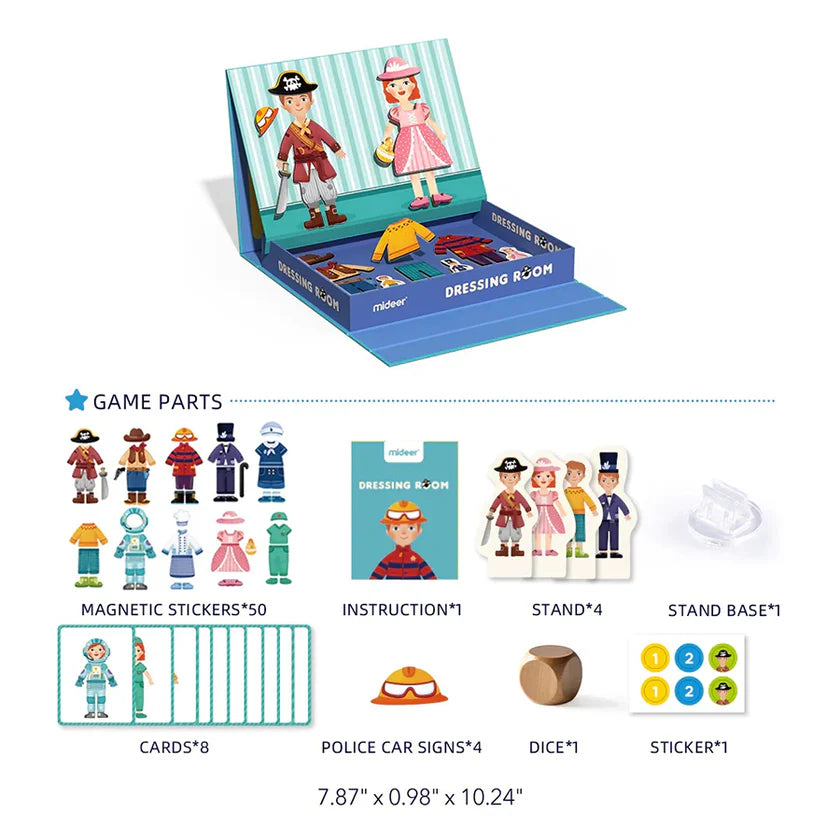 Portable magnetic box set with doll character and various fashion accessories – One Two Play