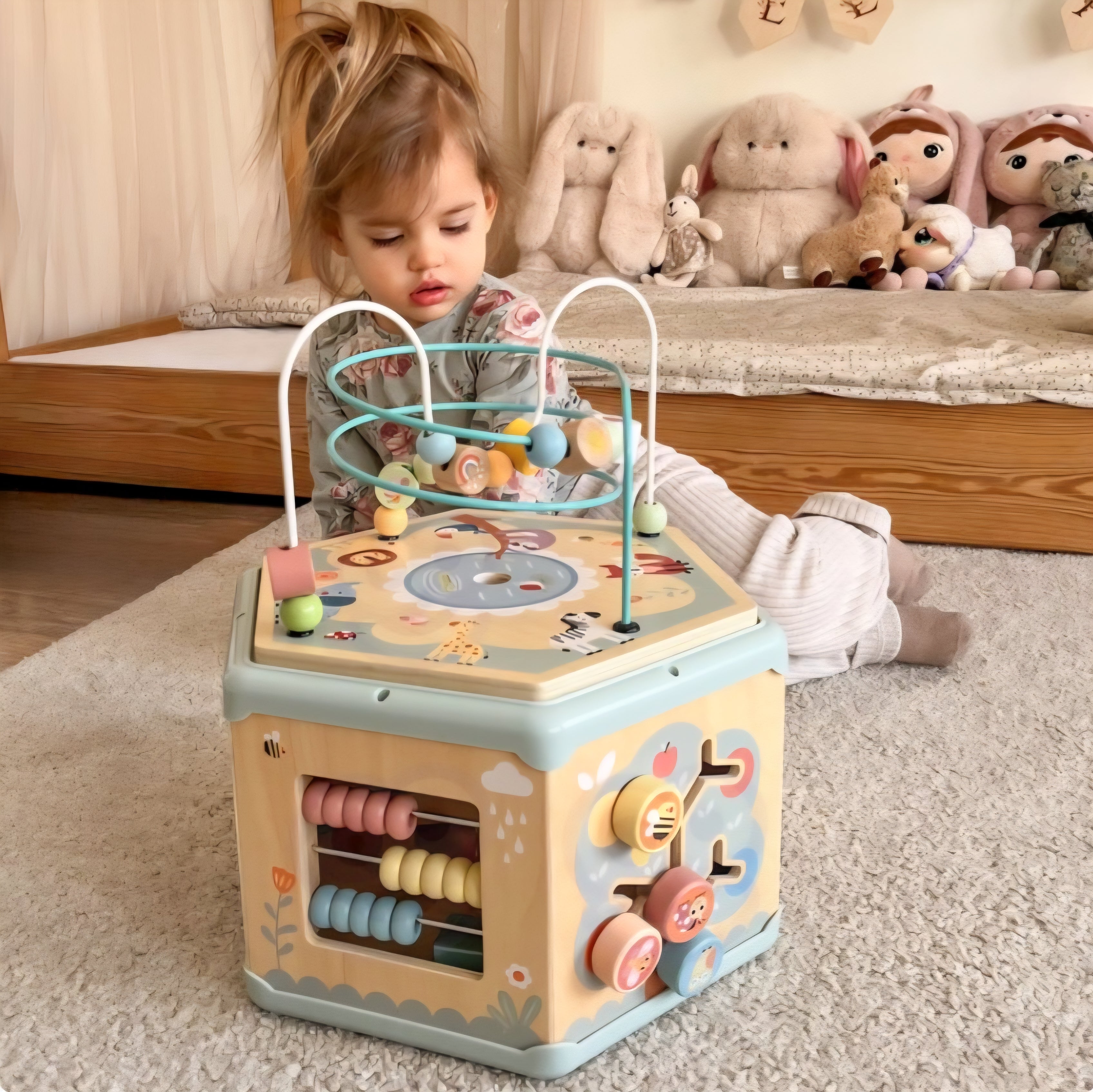 7 in 1 Wooden Activity Cube