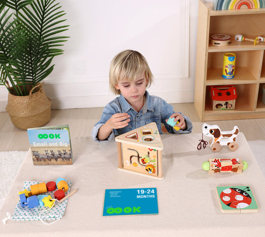 Wooden peg puzzle for shape matching and fine motor skill development – One Two Play